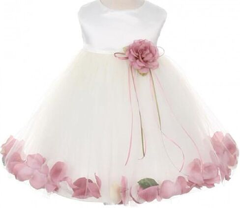 BluNight Collection Wedding Pageant Satin Flower Petal Little Flower Girls Dresses in Kuwait