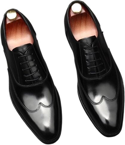 Dress Shoes for Men Men's Black Lace Up Pointed Dress Shoes for Formal and Casual Occasions in Saudi Arabia