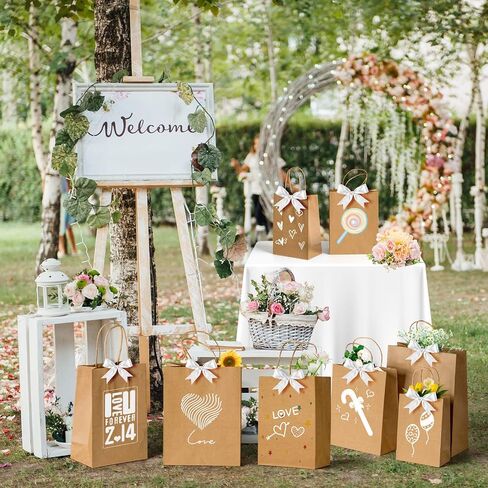 100pcs Brown Kraft Paper Bags with Handles Mixed Size Gift Bags Bulk,Craft Grocery Shopping Retail Birthday Party Favors Wedding Sacks Restaurant Takeout, Business in Saudi Arabia
