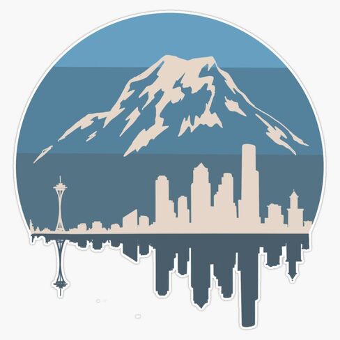 Seattle Skyline Sticker Bumper Sticker Vinyl Decal 5" in Saudi Arabia