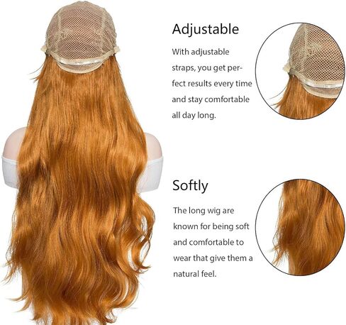 Rose Bud Hair Cosplay شعر مستعار مع الانفجارات البرتقالية 32 بوصة طويلة متموجة in Kuwait