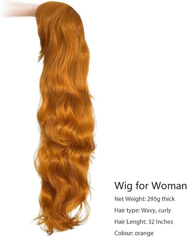 Rose Bud Hair Cosplay شعر مستعار مع الانفجارات البرتقالية 32 بوصة طويلة متموجة in Kuwait