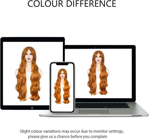 Rose Bud Hair Cosplay شعر مستعار مع الانفجارات البرتقالية 32 بوصة طويلة متموجة in Kuwait