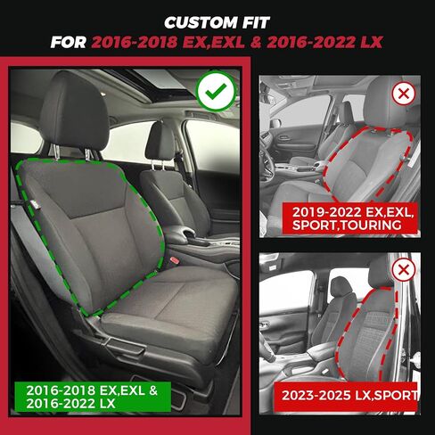 FREESOO HRV Seat Covers for Honda HRV Sport,LX 2023 2024 2025 Faux Leather Car Seat Cover Full Set Waterproof - Grey in Saudi Arabia
