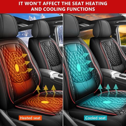 otoez Leather Car Seat Covers Full Set, Breathable Waterproof Nappa Leather Car Seat Protectors with Lumbar Support, Universal Automotive Seat Covers for Most Cars SUV Truck Sedan (Black+Pink) in Kuwait