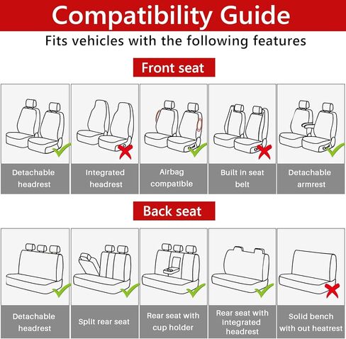 otoez Leather Car Seat Covers Full Set, Breathable Waterproof Nappa Leather Car Seat Protectors with Lumbar Support, Universal Automotive Seat Covers for Most Cars SUV Truck Sedan (Black+Pink) in Kuwait