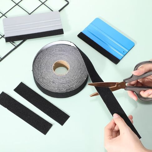 Marspark 1.2 Inch x 49 ft Black Felt for Squeegee Edge Wrapping Self Adhesive Decal Felt Tape for Auto Vinyl Wraps Tools Wallpaper Tools Furniture Pads in Saudi Arabia