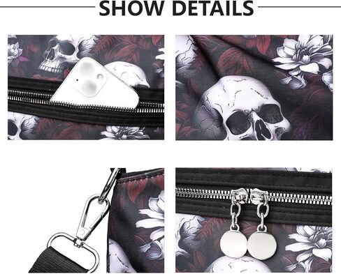 Women's Skull Shoulder Bag, Gothic Skull Wallet Y2k Backpack Street Hippie Backpack (red,One Size) in Kuwait