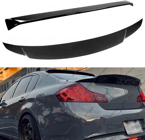 Rear Trunk Spoiler & Roof Top Wing Compatible with 2007-2015 Infiniti G35 G25 G37 Q40,Duckbill High Kick Trunk Tail Deck Lid Wing Lip Fits for 4-Door (Carbon Fiber Pattern) in Saudi Arabia