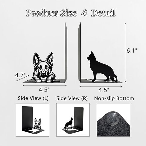 Dachshund موضوع Bookends Decor - Dachshund Gifts with Black Modern Bookends و Devative Books للرفوف - Bookends فريدة من نوعها للأطفال ، سدادة كتاب جميلة للأرفف (Dachshund) in Kuwait