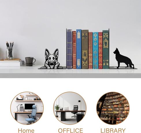 Dachshund موضوع Bookends Decor - Dachshund Gifts with Black Modern Bookends و Devative Books للرفوف - Bookends فريدة من نوعها للأطفال ، سدادة كتاب جميلة للأرفف (Dachshund) in Kuwait