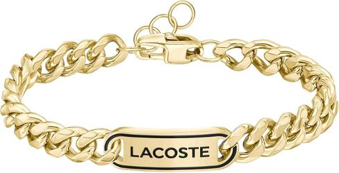 Lacoste District Chain Bracelet for Men - Stainless Steel Jewelry, Adjustable - Contemporary Classic Design, Accessory - Gift for Him in Saudi Arabia