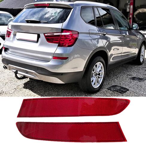 Red Lens Rear Bumper Reflector, Car Rear Bumper Reflector Compatible with BMW X3 F25 LCI 2015-2017, Right Passenger Side 63257352210(1pcs) in Saudi Arabia