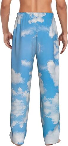 Blue Sky White Cloud Print Men Relaxation Pajama Pants Soft Lightweight Lounge Bottoms With Drawstring Pants in Saudi Arabia