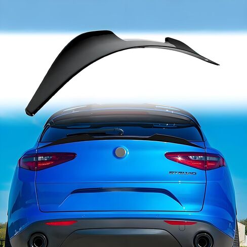 Rear Window Middle Spoiler Tailgate Mid Wing Fit for Alfo Romeo Stelvio 2018-2024 Quadrifoglio/Sprint/Stdrd/Ti/Veloce/Sport Style Lip Exterior Accessories Gloss Black in Saudi Arabia