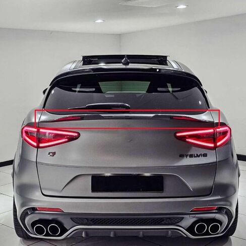 Rear Window Middle Spoiler Tailgate Mid Wing Fit for Alfo Romeo Stelvio 2018-2024 Quadrifoglio/Sprint/Stdrd/Ti/Veloce/Sport Style Lip Exterior Accessories Gloss Black in Saudi Arabia