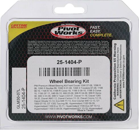 Pivot Works 25-1404-P Wheel Bearing Kit Premium Bearings Compatible With/Replacement For Ducati 1098 2007-2008, 1098 R 2008-2009, 1098 R Bayliss 2009, 1098 S, 1098 S Tricolore 2007-2008, 848 2008-2010 in Saudi Arabia