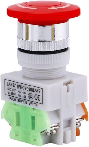 22mm Head Switch LAY37-11ZS 1NO1NC Momentary Self-Locking Push Button Switch Latching Locking Emergency Stop Switch(Silver Contact) in Saudi Arabia