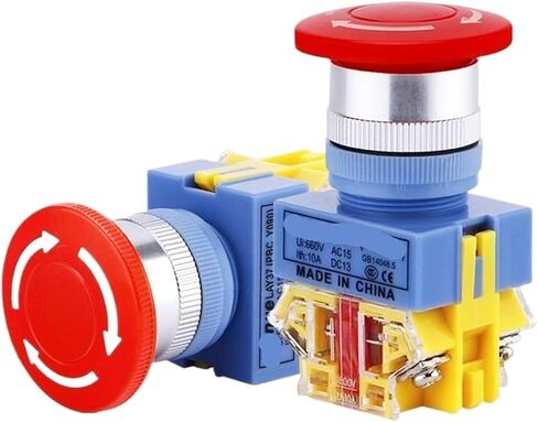 22mm Head Switch LAY37-11ZS 1NO1NC Momentary Self-Locking Push Button Switch Latching Locking Emergency Stop Switch(Silver Contact) in Saudi Arabia
