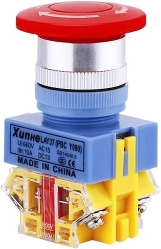 22mm Head Switch LAY37-11ZS 1NO1NC Momentary Self-Locking Push Button Switch Latching Locking Emergency Stop Switch(Silver Contact) in Saudi Arabia