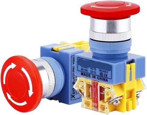 22mm Head Switch LAY37-11ZS 1NO1NC Momentary Self-Locking Push Button Switch Latching Locking Emergency Stop Switch(Silver Contact) in Saudi Arabia
