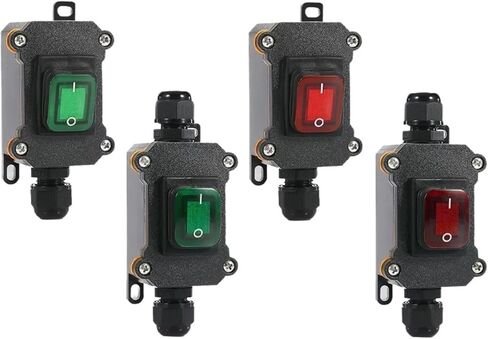 1/5/20pcs مفتاح موسيقى الروك المقاوم للماء مع LED 12V/24V/220V تقاطع في الهواء الطلق مفتاح طاقة طاقة الطاقة (RED 220V ، 5 PCS) in Saudi Arabia