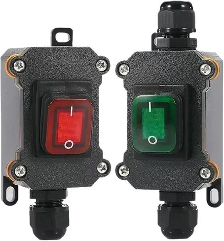 1/5/20pcs مفتاح موسيقى الروك المقاوم للماء مع LED 12V/24V/220V تقاطع في الهواء الطلق مفتاح طاقة طاقة الطاقة (RED 220V ، 5 PCS) in Saudi Arabia
