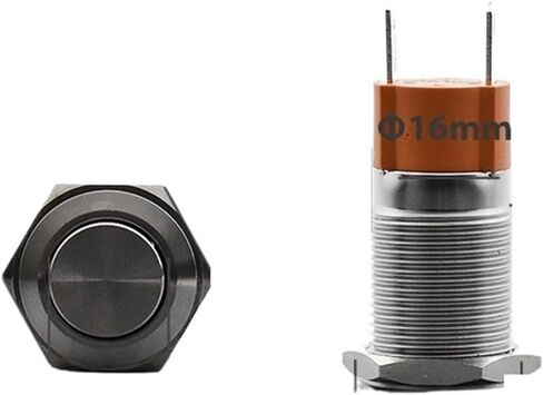 15A/250VAC 16MM 19MM 2PIN DELON HOLE PUND BUND BUNDING BOUND POWER FLAT HAVE HEAD LOCKING/RESET SELDERING IP67 (High Head ، 19mm_momentary) in Saudi Arabia