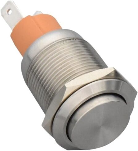 15A/250VAC 16mm 19mm 2pin Panel Hole Metal Push Button Switch Power Flat High Head Self Locking/Reset Soldering IP67(High Head,19MM_MOMENTARY) in Saudi Arabia
