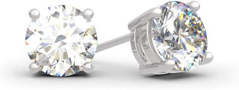 Jeulia Classic Round Cut Sterling Silver Stud Earrings Round Clear CZ Jewelry Women's Stud Earrings Cubic Zirconia Gift for Women Love Party Jewelry Valentine'S Day,Women'S Day Gift For Ears in Saudi Arabia