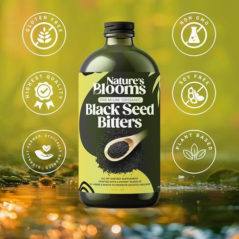 Nature's Blooms: ملحق بذور أسود ناتجة عن الصحة والعافية | مضادات الأكسدة الفائقة لدعم المناعة والمفاصل والهضم والشعر والجلد | 16 أوقية in Saudi Arabia