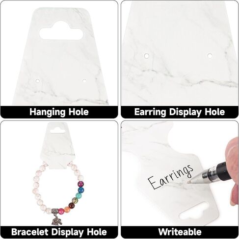 joycraft 100Pcs Bracelet Display Cards, 4.7x1.7Inch Self-Adhesive Necklace Display Cards, Earring Paper Display Cards, Brown Jewelry Cards for Earring Bracelets Jewelry Scrunchies Keychain in Saudi Arabia