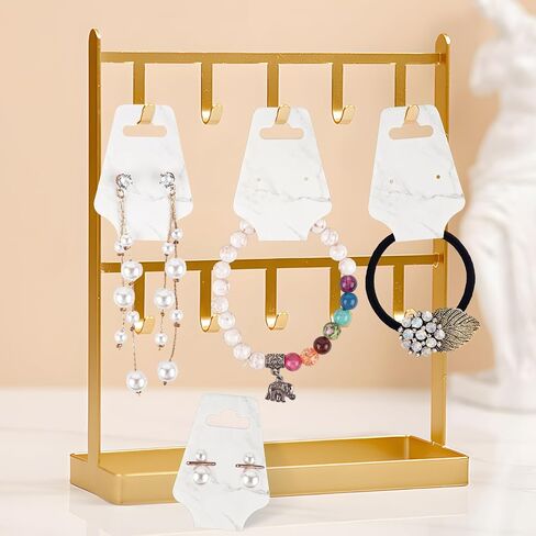 joycraft 100Pcs Bracelet Display Cards, 4.7x1.7Inch Self-Adhesive Necklace Display Cards, Earring Paper Display Cards, Brown Jewelry Cards for Earring Bracelets Jewelry Scrunchies Keychain in Saudi Arabia