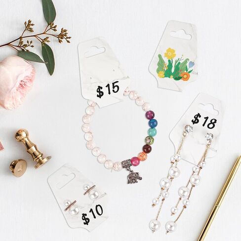 joycraft 100Pcs Bracelet Display Cards, 4.7x1.7Inch Self-Adhesive Necklace Display Cards, Earring Paper Display Cards, Brown Jewelry Cards for Earring Bracelets Jewelry Scrunchies Keychain in Saudi Arabia