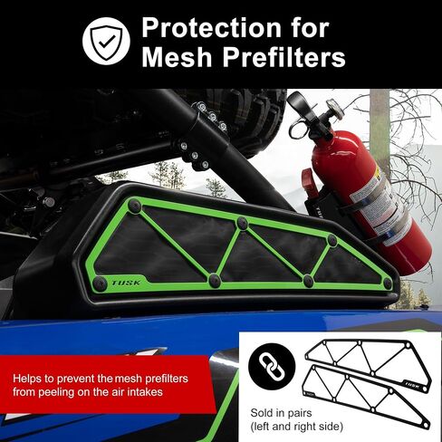 Tusk Aluminum Intake Side Vent Mesh Protection Cover Bezel Compatible with Kawasaki Teryx 1000 2020-2025 (Black) in Saudi Arabia