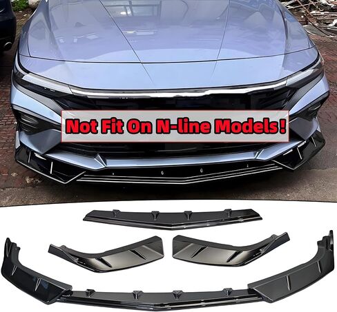 Front Bumper Lip Splitter Spoiler Fit for Hyundai Elantra SE/SEL/Limited/Hybrid 2024 2025 2026 Gloss Black 3pcs Accessories Air Chin Body Kit in Saudi Arabia