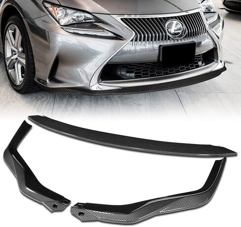Front Bumper Spoiler Lip 3pc fit for Compatible with 2015-2018 Lexus RC300 RC350 AG-Style Front Bumper Spoiler Lip 3pc (Painted Black) in Saudi Arabia