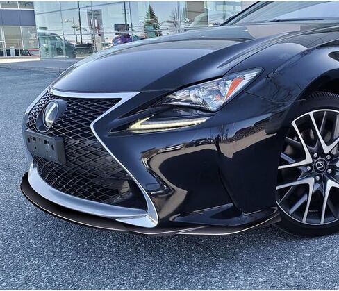 Front Bumper Spoiler Lip 3pc fit for Compatible with 2015-2018 Lexus RC300 RC350 AG-Style Front Bumper Spoiler Lip 3pc (Painted Black) in Saudi Arabia