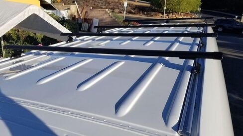 KUAFU 4 Bar Ladder Roof Rack W/Side Rails Low & High Comaptible with 2007-On Sprinter (2 Packages Shipment) in Saudi Arabia
