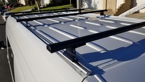 KUAFU 4 Bar Ladder Roof Rack W/Side Rails Low & High Comaptible with 2007-On Sprinter (2 Packages Shipment) in Saudi Arabia