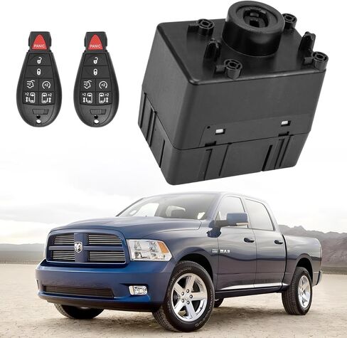 مفتاح وحدة الإشعال اللاسلكي (مع مفاتيح) متوافق مع 2011-2014 دودج تشالنجر ، RAM 1500 2500 3500 4500 5500 ، Jeep Grand Cherokee ، Chrysler Town & Country استبدال# 68105738ae 68105738ac in Kuwait