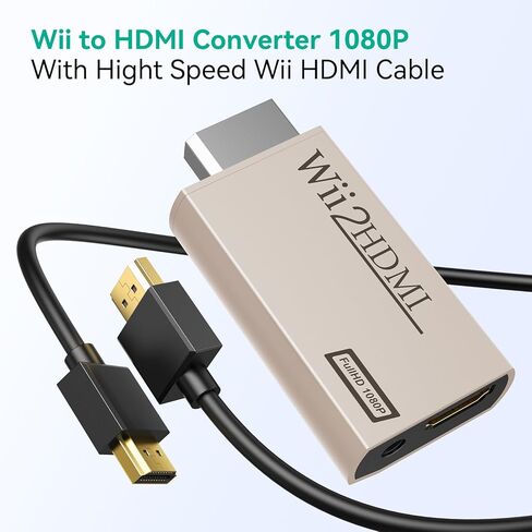 GANA Wii to HDMI Converter Adapter with Hdmi Cable Connect Wii Console to HDMI Display in 1080p Output Video with 3.5mm Audio Supports All Wii Display Modes Blue in Kuwait