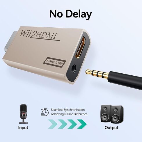 GANA Wii to HDMI Converter Adapter with Hdmi Cable Connect Wii Console to HDMI Display in 1080p Output Video with 3.5mm Audio Supports All Wii Display Modes Blue in Kuwait
