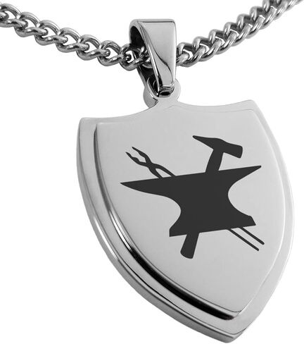 Stainless Steel Greek Gods Shield Pendant Necklace in Saudi Arabia
