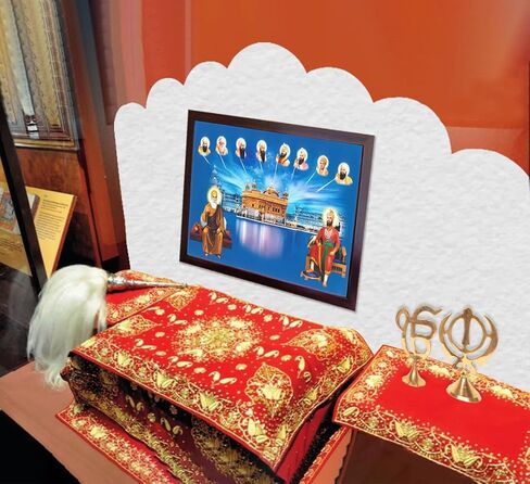 SANVIKA Guru Nanak Dev Ji Photo With Frame, Paper Poster With Frame, God Art For Wall, Sikh Decor Wall Framed Pictures for Home/Office, (Baba Deep Singh With Other 10 Gurus, (9" x 12") in Saudi Arabia