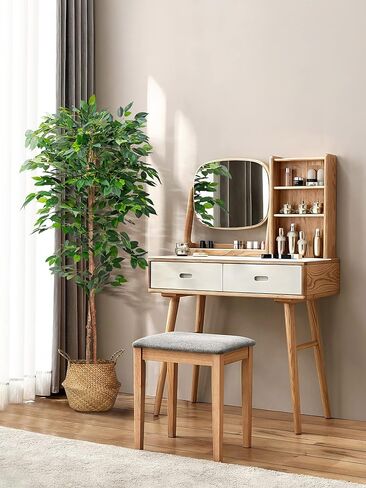 أشجار الزيتون الاصطناعية النباتات المصطنعة النباتات المزيفة المزيفة الأشجار الاصطناعية مع أوراق الحرير وعاء الحضانة ، والنباتات المزيفة لديكور المنزل (شجرة ficus ، 5ft-1pack) in Kuwait