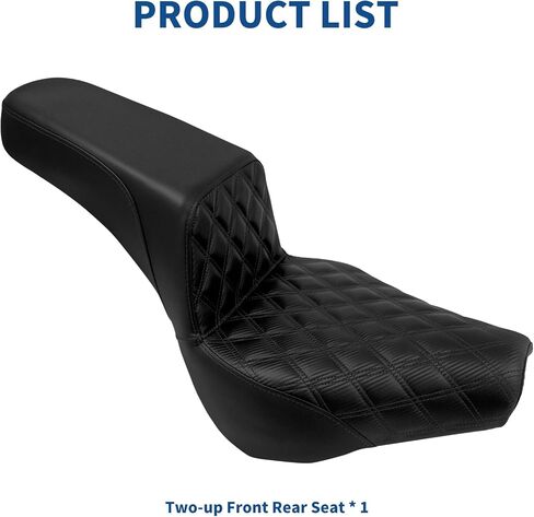 One-Piece Driver Passenger Seat Motorcycle 2-Up Seat Fit for Harley Softail Standard FXST Slim FLSL Deluxe FLDE Street Bob FXBB Heritage Classic FLHC 2018-2023 (Red Stitching) in Kuwait