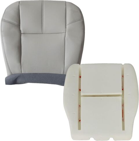 Front Left Driver Side Bottom Leather Seat Cover & Foam Cushion Gray Compatible with Chevy Tahoe Suburban Avalanche Silverado GMC Yukon Sierra 2007 2008 2009 2010 2012 2013 2014 in Saudi Arabia