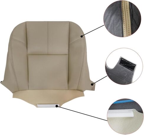 Front Left Driver Side Bottom Leather Seat Cover & Foam Cushion Gray Compatible with Chevy Tahoe Suburban Avalanche Silverado GMC Yukon Sierra 2007 2008 2009 2010 2012 2013 2014 in Saudi Arabia