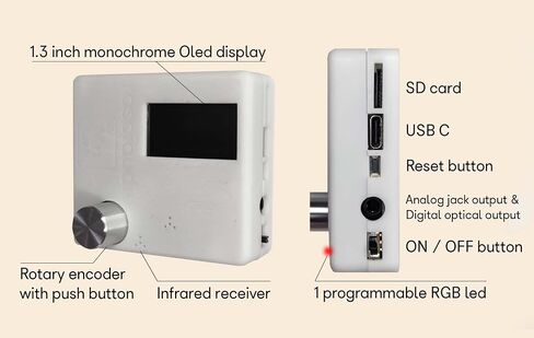 مكبر صوت بلوتوث قابل للاختراق ESP32 10 وات مساعد منزلي ESPHome Squeezelite Squeezebox Logitech Media Server جهاز نحيف in Kuwait